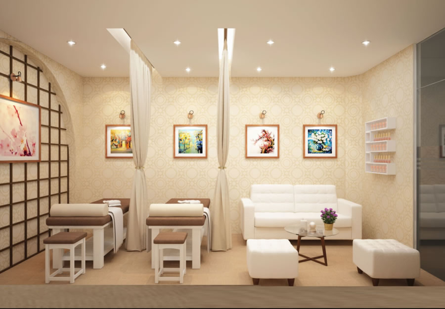 Thiết kế quán tiệm nail spa massage tại Hà Tĩnh
