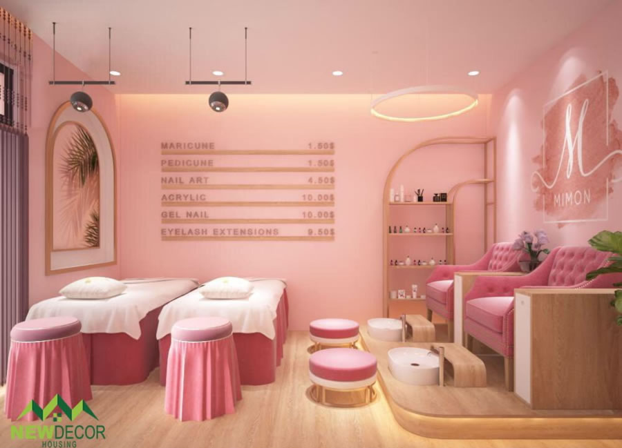 Thiết kế quán tiệm nail spa massage tại Hà Tĩnh
