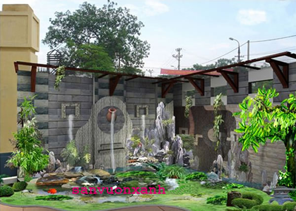 Thiết kế, thi c&ocirc;ng H&ograve;n Non Bộ s&acirc;n vườn tại TP Vinh Nghệ An