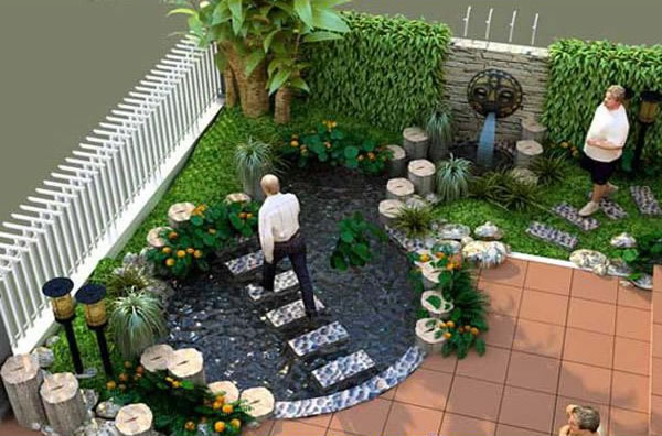Thiết kế, thi công Tiểu cảnh sân vườn tại TP Vinh Nghệ An