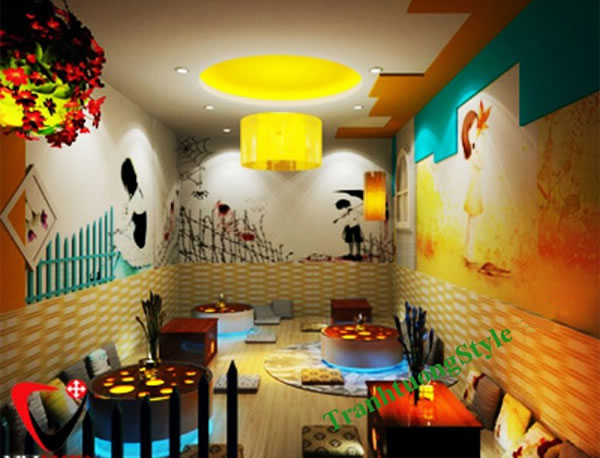 Vẽ tranh tường qu&aacute;n c&agrave; ph&ecirc;, karaoke, bar, nh&agrave; h&agrave;ng TP Vinh Nghệ An